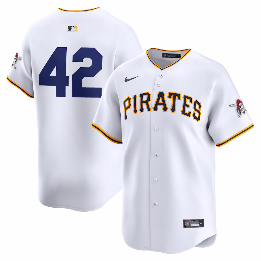 Men's Pittsburgh Pirates  Nike White 2024 Jackie Robinson Day Home Limited Jersey - ujerseystore