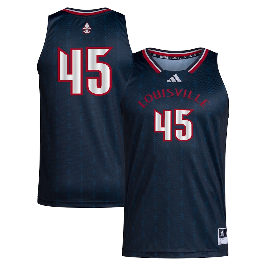 #45 Louisville Cardinals adidas Swingman Jersey - Black - ujerseystore