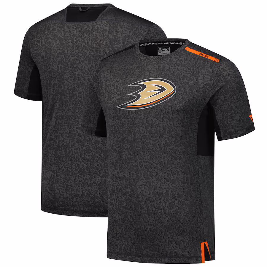 Men's Anaheim Ducks Fanatics Black Authentic Pro Performance T-Shirt - ujerseystore