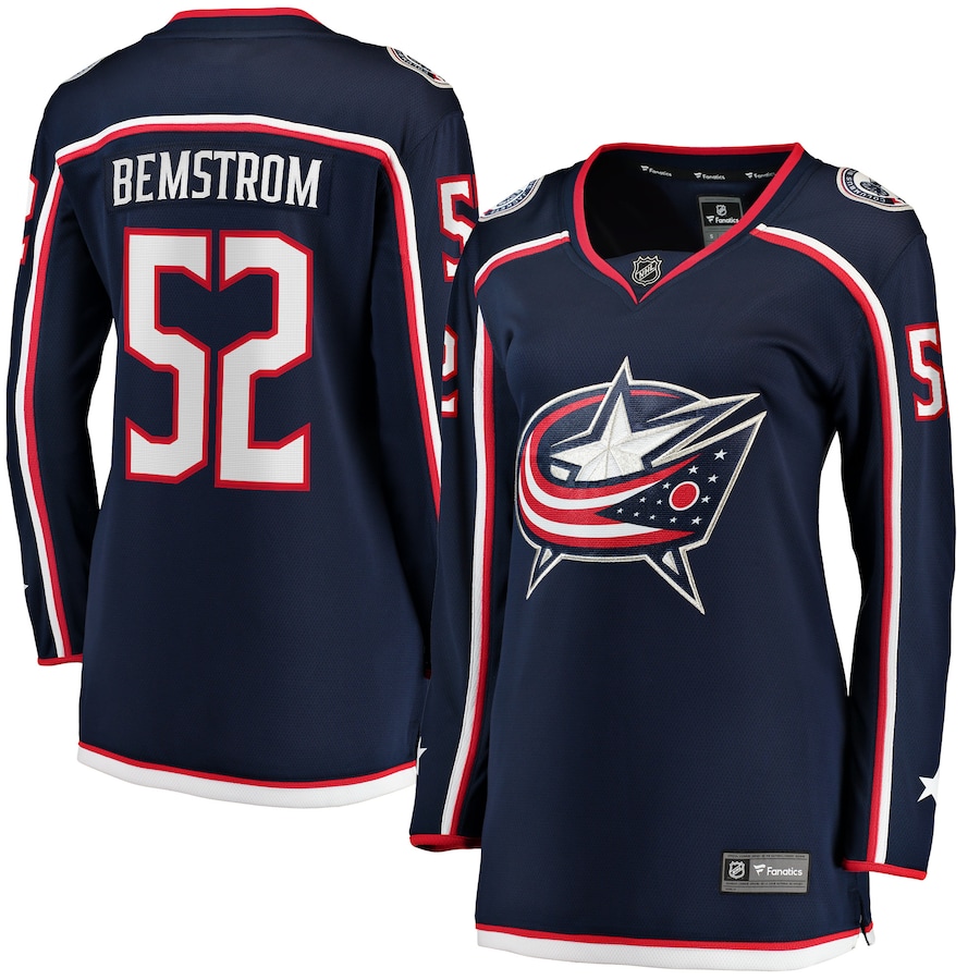 Women's Columbus Blue Jackets Emil Bemstrom Fanatics Navy Home Breakaway Player Jersey - ujerseystore