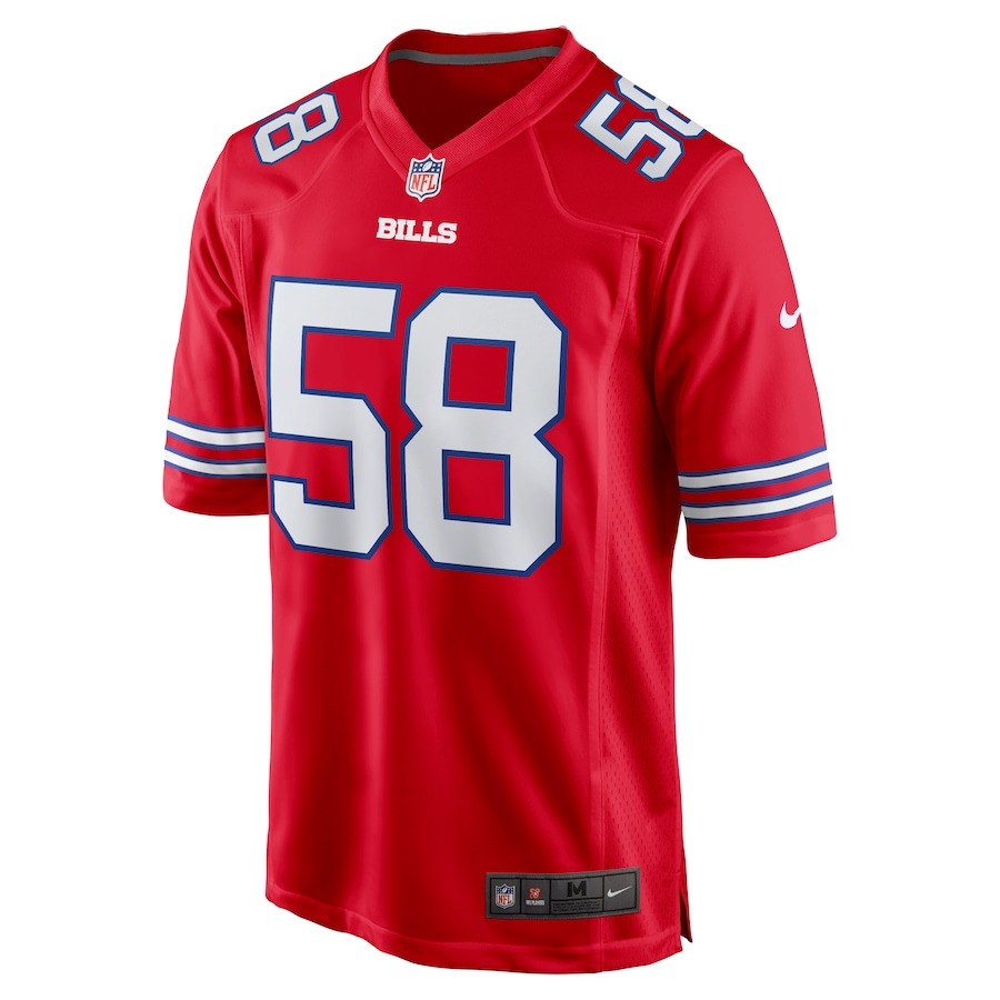 Men's Buffalo Bills Matt Milano Nike Red Alternate Game Jersey - ujerseystore