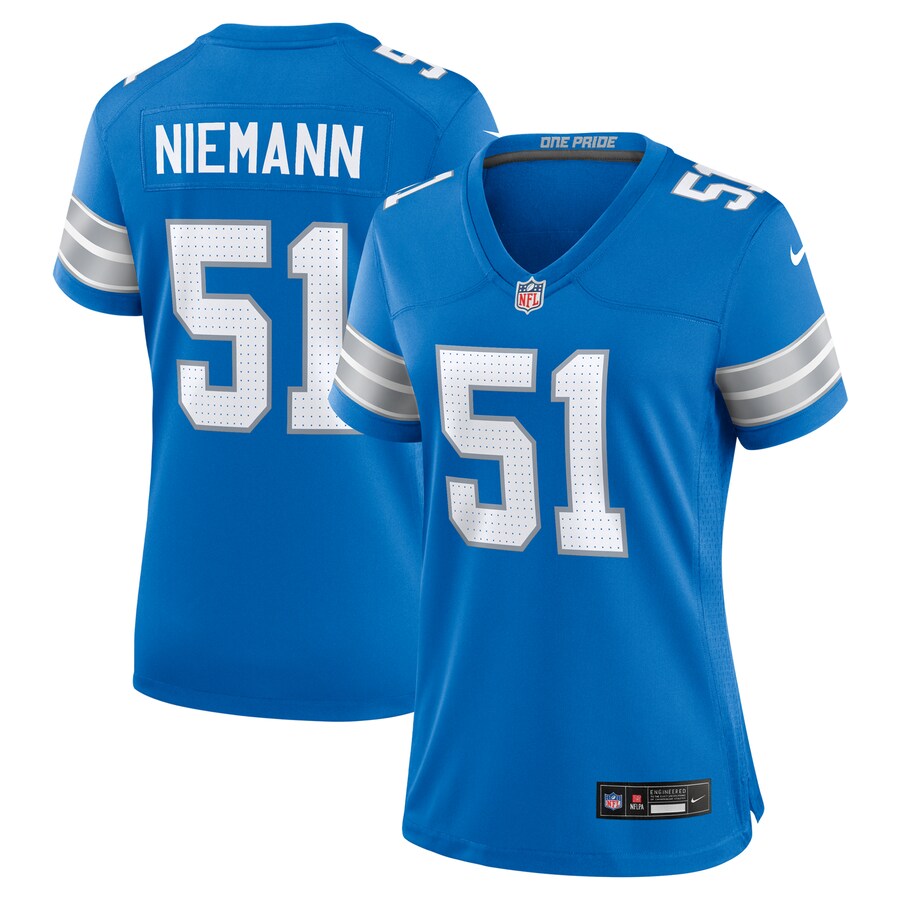Women's Detroit Lions Ben Niemann Nike  Blue Team Game Jersey - ujerseystore