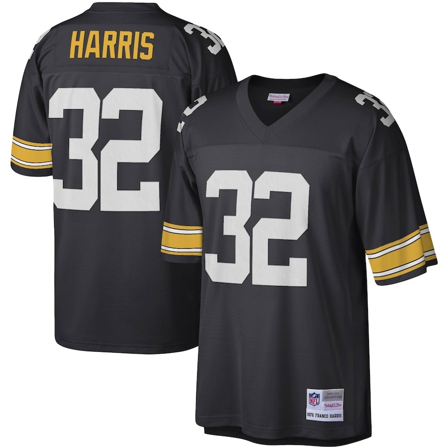 Men's Pittsburgh Steelers Franco Harris Mitchell & Ness Black Legacy Replica Jersey - ujerseystore