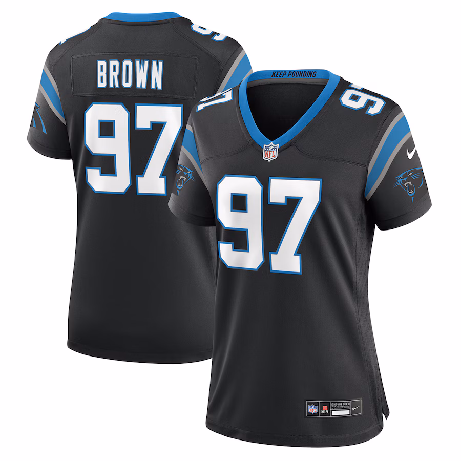 Women's Carolina Panthers Bobby Brown Nike Black Team Game Jersey - ujerseystore