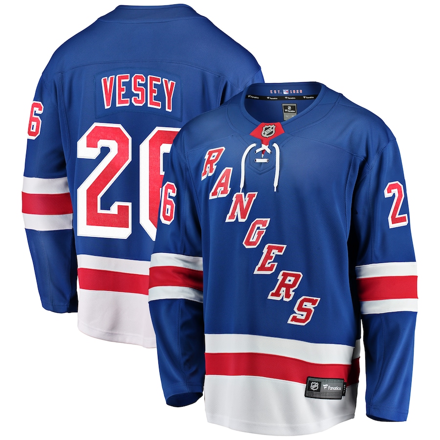 Men's New York Rangers Jimmy Vesey Fanatics Blue Home Breakaway Player Jersey - ujerseystore