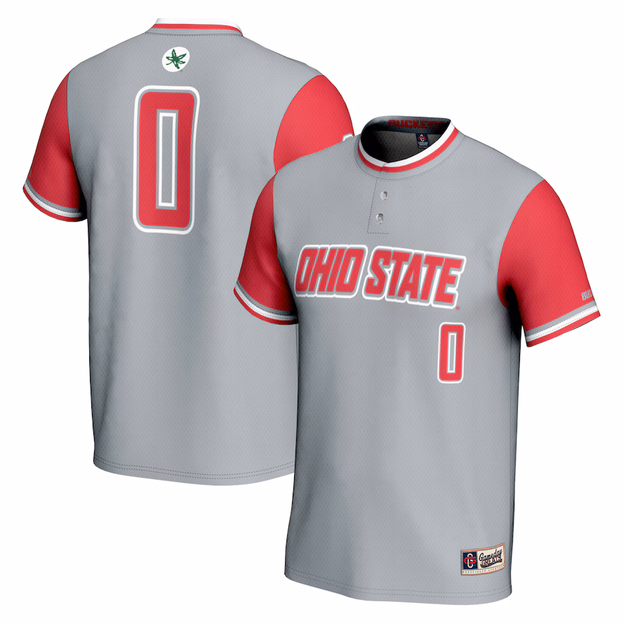 #0 Ohio State Buckeyes GameDay Greats Youth Lightweight Softball Jersey - Gray - ujerseystore