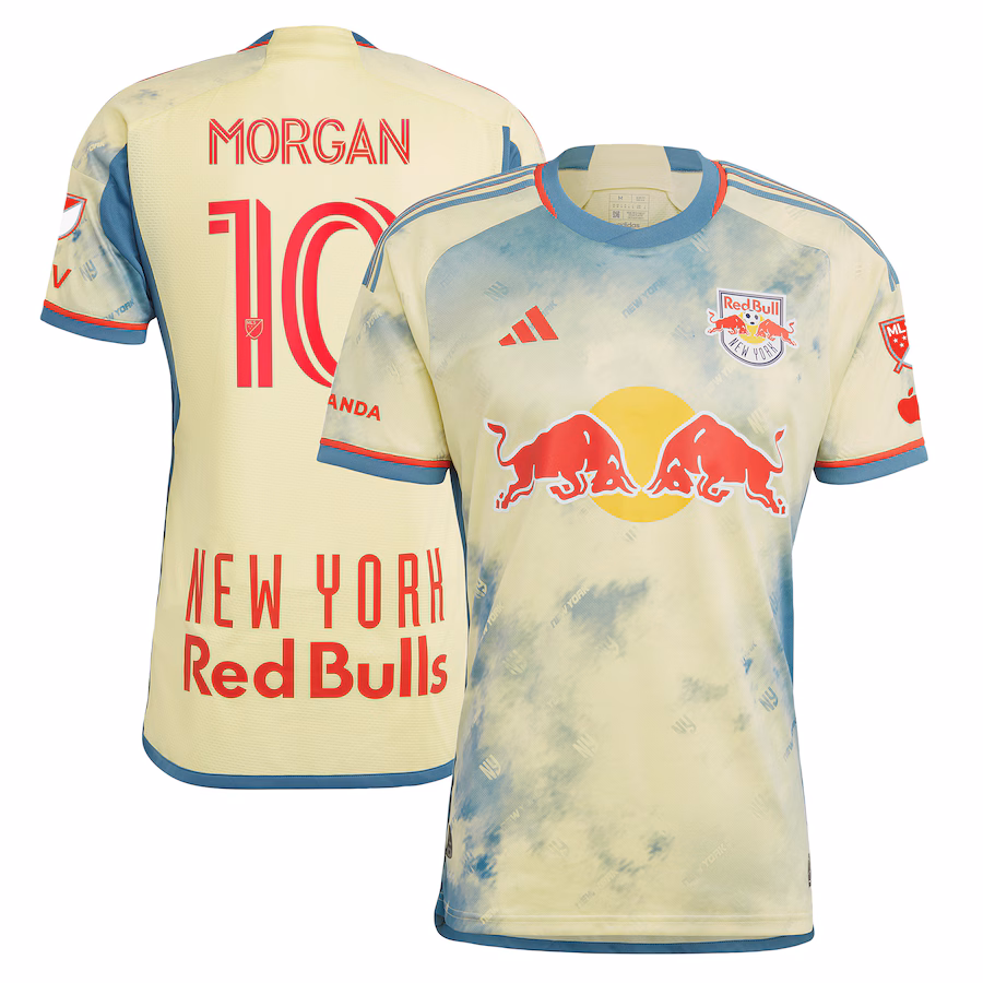 Men's New York Red Bulls Lewis Morgan adidas Yellow 2023 Daniel Patrick Kit Authentic Jersey - ujerseystore