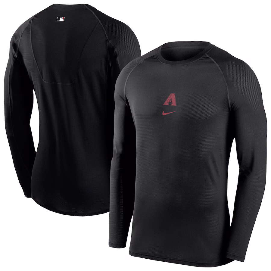 Men's Arizona Diamondbacks Nike Black Authentic Collection Raglan Long Sleeve T-Shirt - ujerseystore