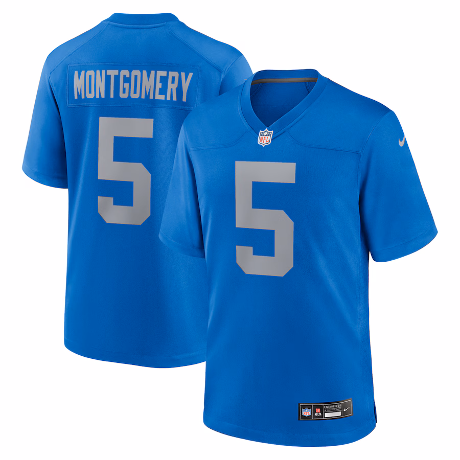 Men's Detroit Lions David Montgomery Nike  Blue Alternate Game Jersey - ujerseystore