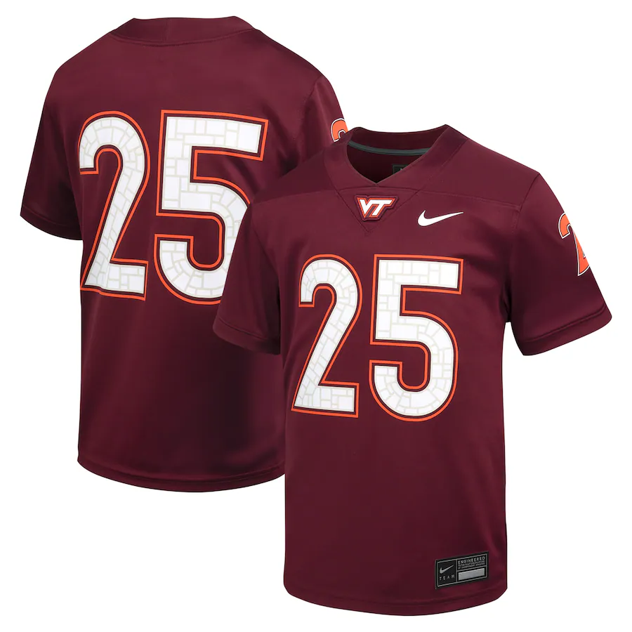 Youth Nike #25 Maroon Virginia Tech Hokies Untouchable Football Jersey - ujerseystore
