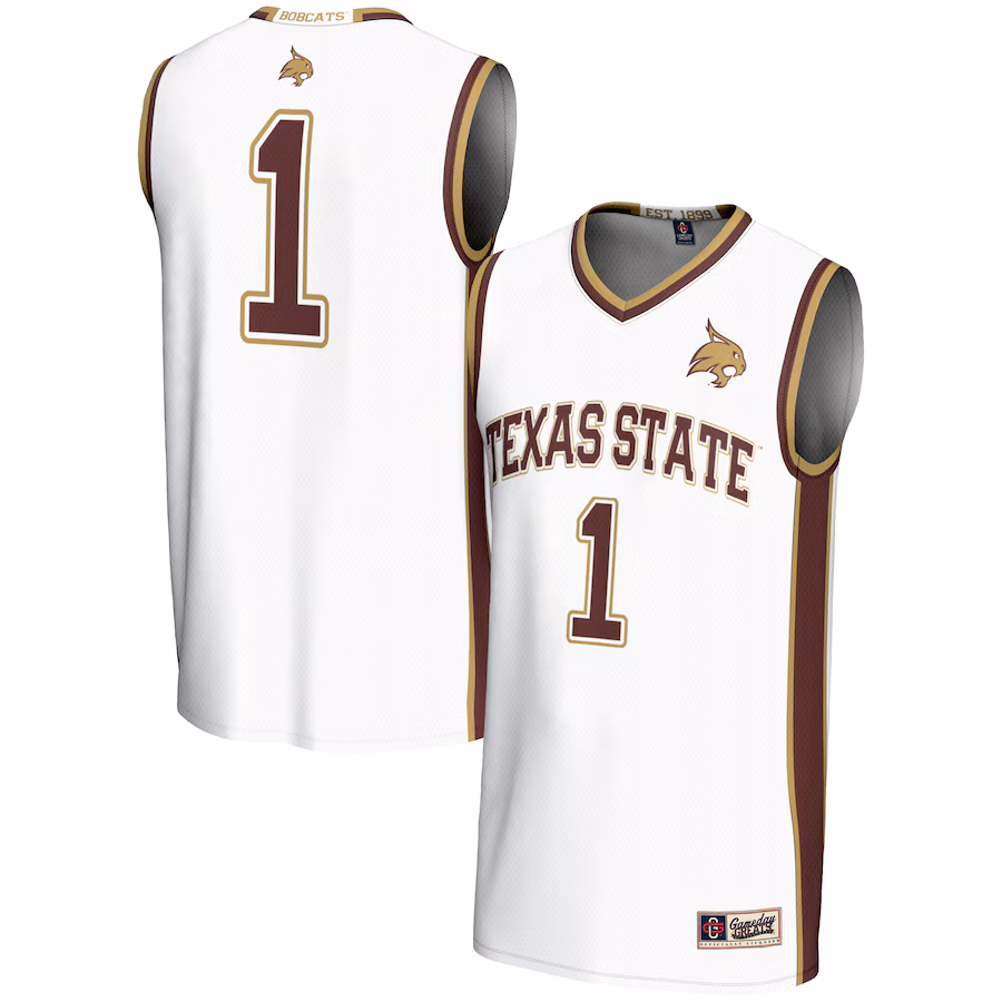 Youth GameDay Greats #1 White Texas State Bobcats Lightweight Basketball Jersey - ujerseystore