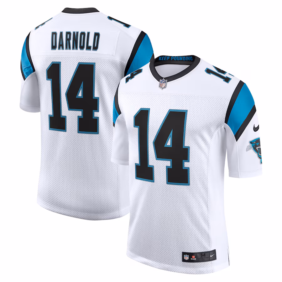 Men's Carolina Panthers Sam Darnold Nike White Vapor Limited Jersey - ujerseystore