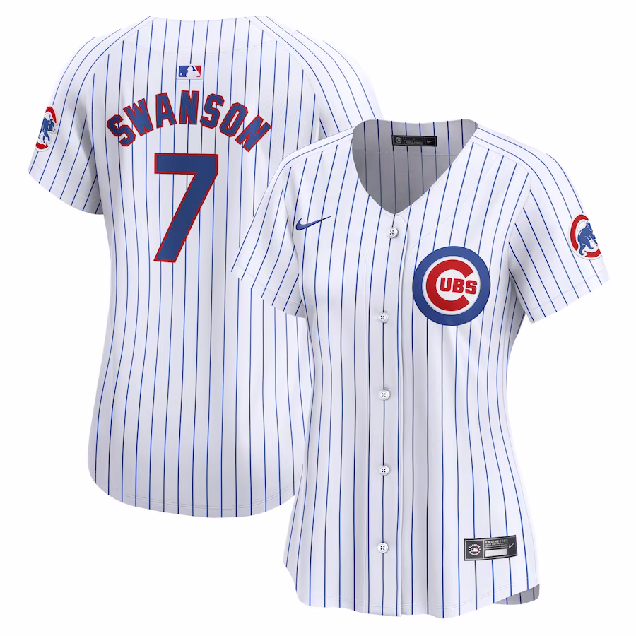 Women's Chicago Cubs Dansby Swanson Nike White Home Limited Player Jersey - ujerseystore