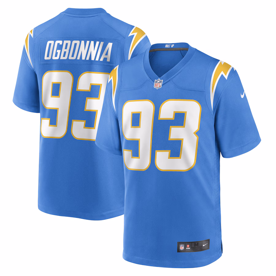 Men's Los Angeles Chargers Otito Ogbonnia Nike Powder Blue Game Player Jersey - ujerseystore