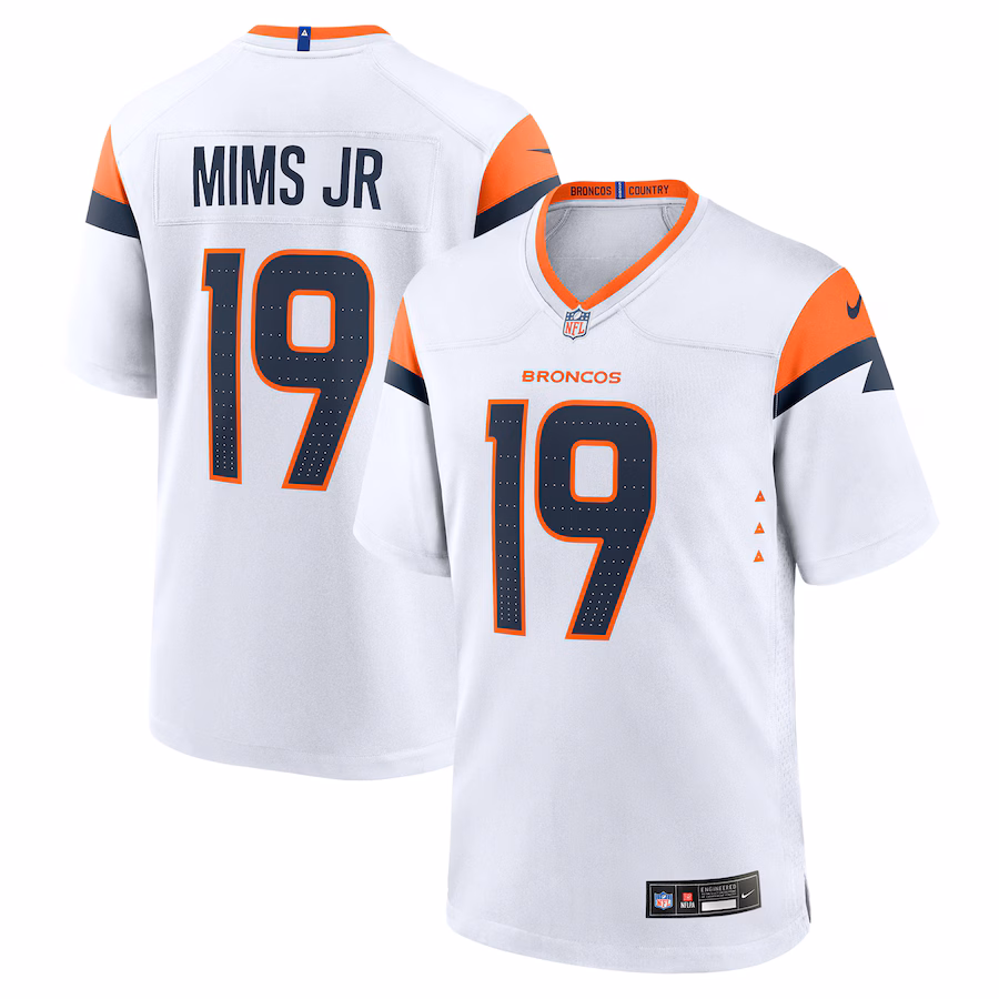 Men's Denver Broncos Marvin Mims Jr Nike White Game Jersey - ujerseystore