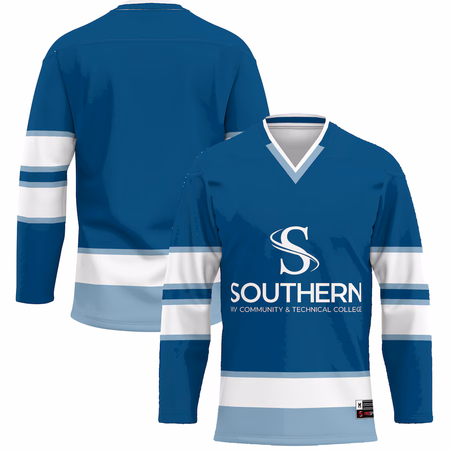 Men's GameDay Greats Blue Southern West Virginia Community and Technical College Hockey Jersey - ujerseystore