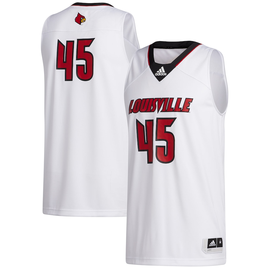 Men's adidas #45 White Louisville Cardinals Swingman Jersey - ujerseystore