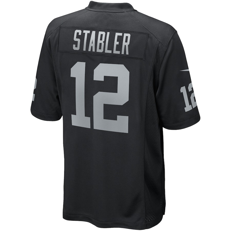 Men's Las Vegas Raiders Ken Stabler Nike Black Game Retired Player Jersey - ujerseystore