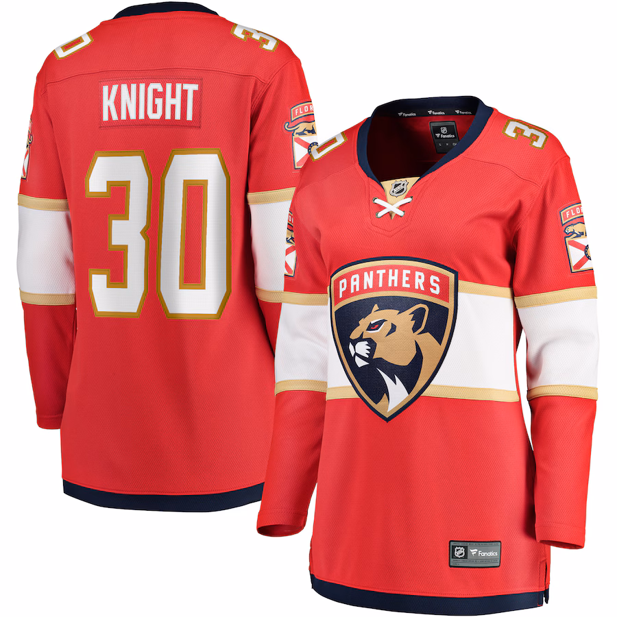 Women's Florida Panthers Spencer Knight Fanatics Red Home Breakaway Jersey - ujerseystore