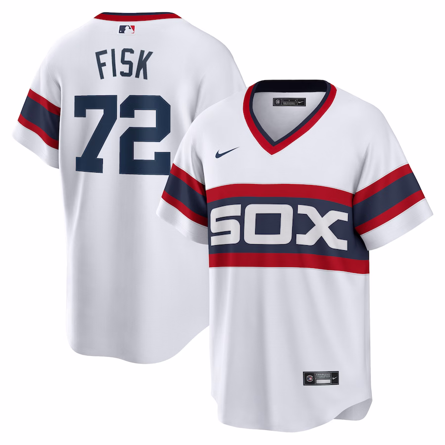 Men's Chicago White Sox Carlton Fisk Nike White Home Cooperstown Collection Team Player Jersey - ujerseystore