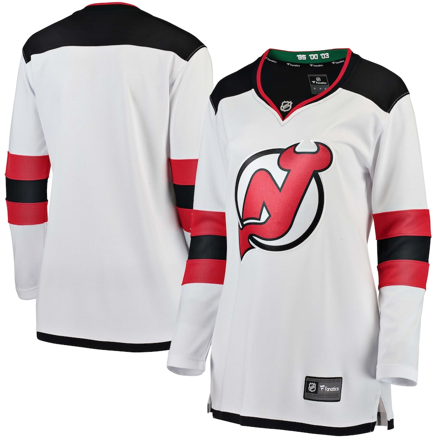 Women's New Jersey Devils Fanatics White Away Breakaway Jersey - ujerseystore