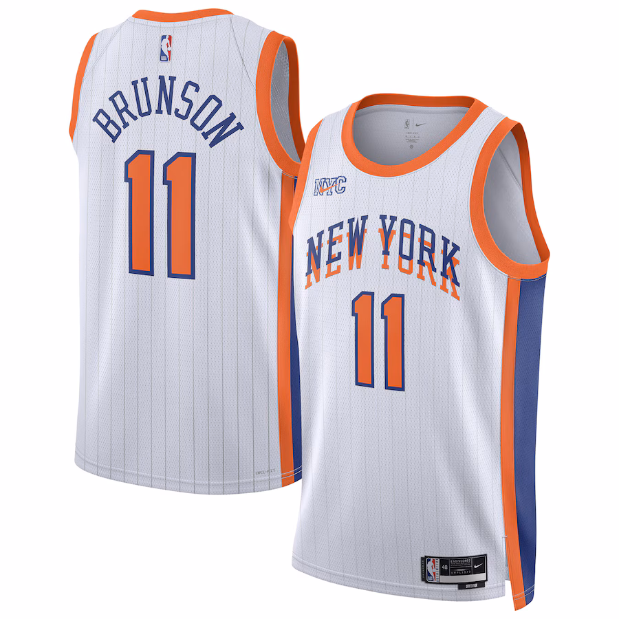 Unisex New York Knicks Jalen Brunson Nike White 2024/25 Swingman Player Jersey - City Edition - ujerseystore