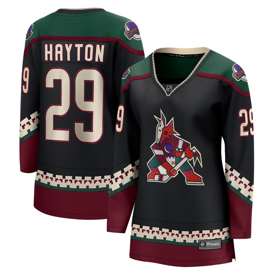 Women's Arizona Coyotes Barrett Hayton Fanatics Branded Black Home Breakaway Player Jersey - ujerseystore