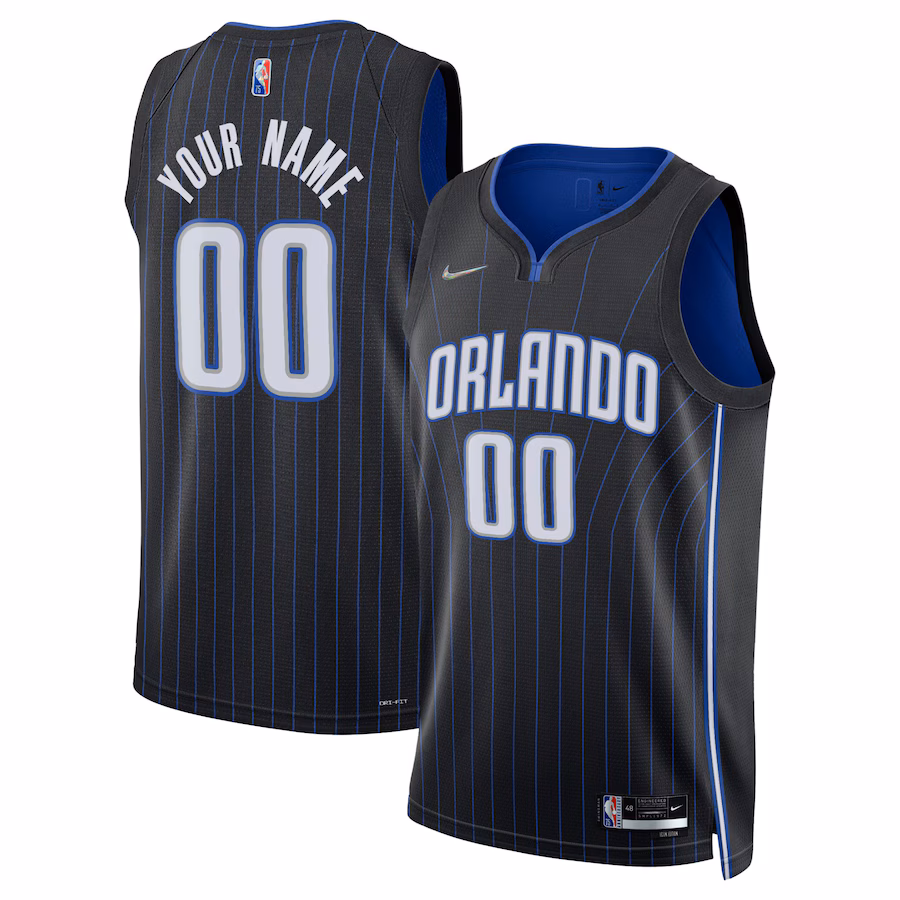 Men's Orlando Magic Nike Black 2021/22 Diamond Swingman Custom Jersey - Icon Edition - ujerseystore