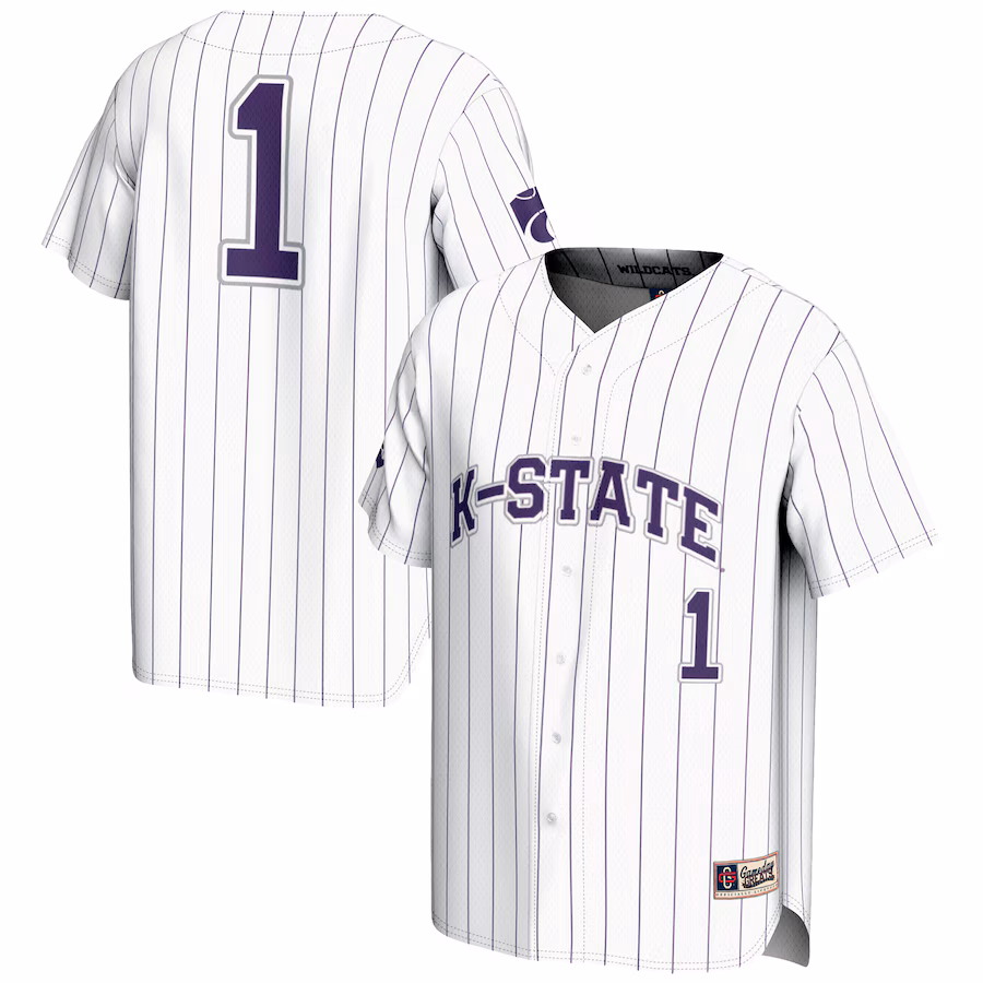 Youth GameDay Greats #1 White Kansas State Wildcats Lightweight Baseball Jersey - ujerseystore