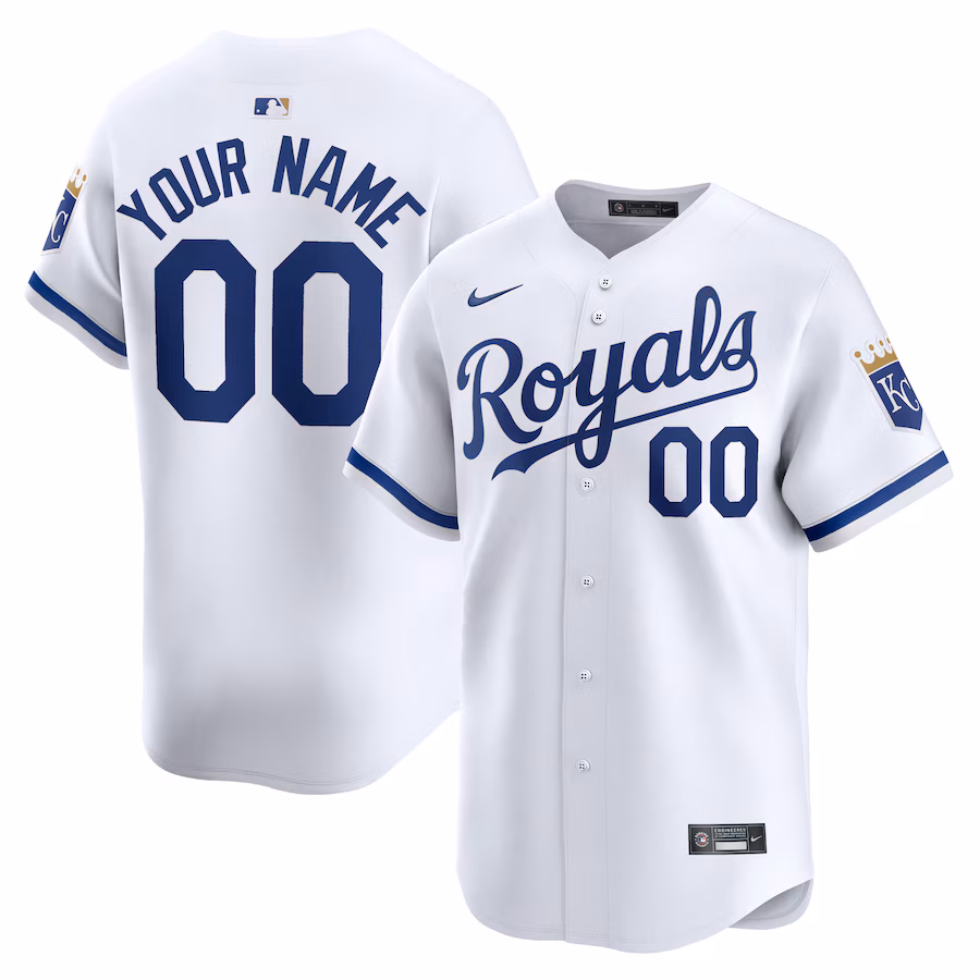 Men's Kansas City Royals Nike White Home Limited Custom Jersey - ujerseystore