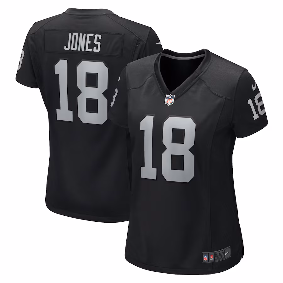 Women's Las Vegas Raiders Jack Jones Nike Black Game Jersey - ujerseystore