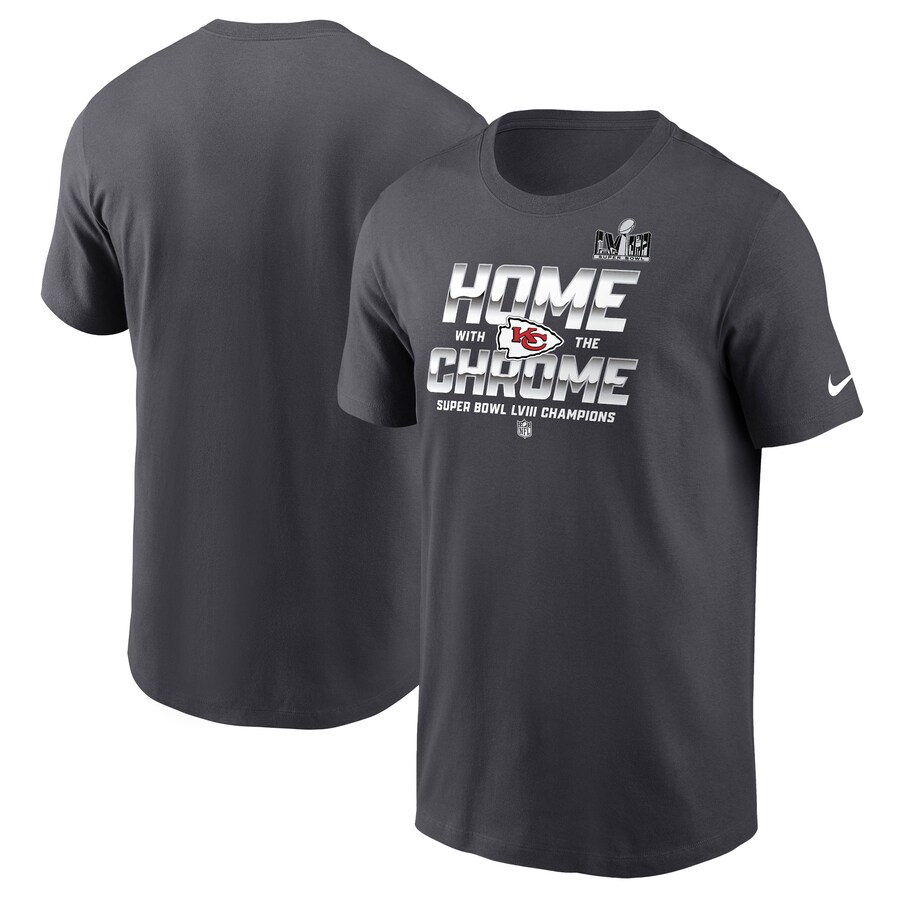 Men's Kansas City Chiefs Nike Anthracite Super Bowl LVIII Champions Parade T-Shirt - ujerseystore
