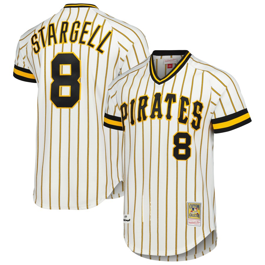 Men's Pittsburgh Pirates Willie Stargell Mitchell & Ness White Cooperstown Collection 1979 Authentic Jersey - ujerseystore