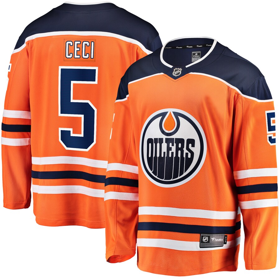 Men's Edmonton Oilers Cody Ceci Fanatics Branded Orange Home Breakaway Player Jersey - ujerseystore