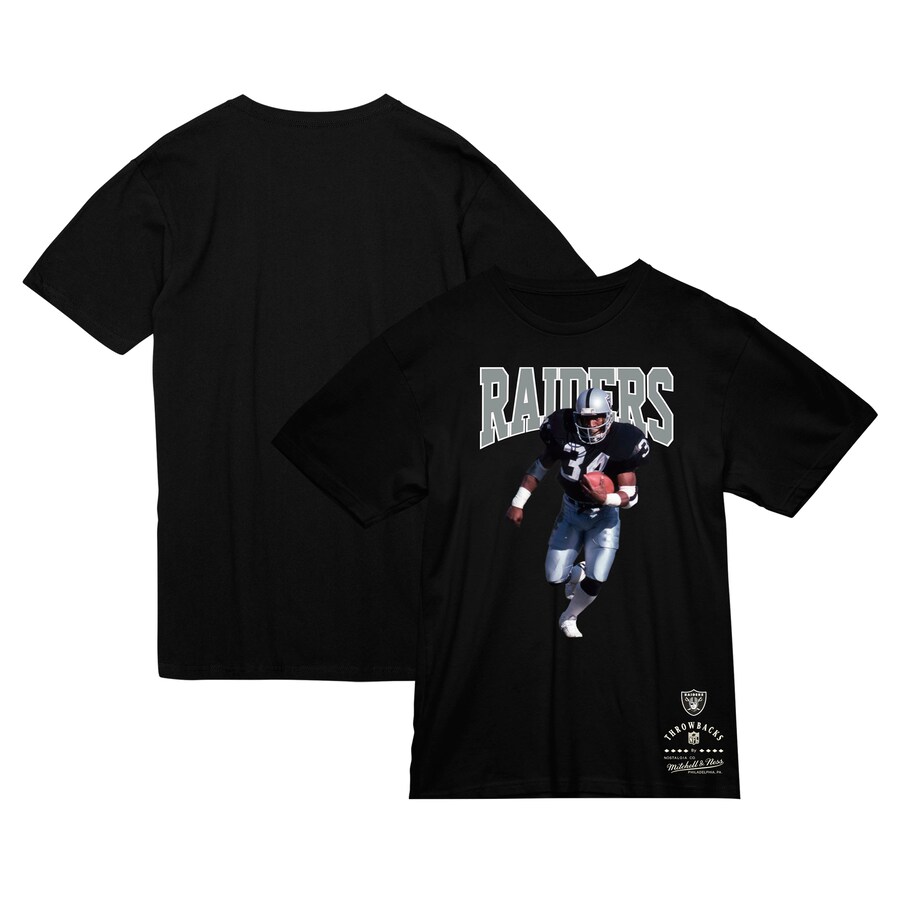 Men's Las Vegas Raiders Bo Jackson Mitchell & Ness Black Sideline Retired Player T-Shirt - ujerseystore
