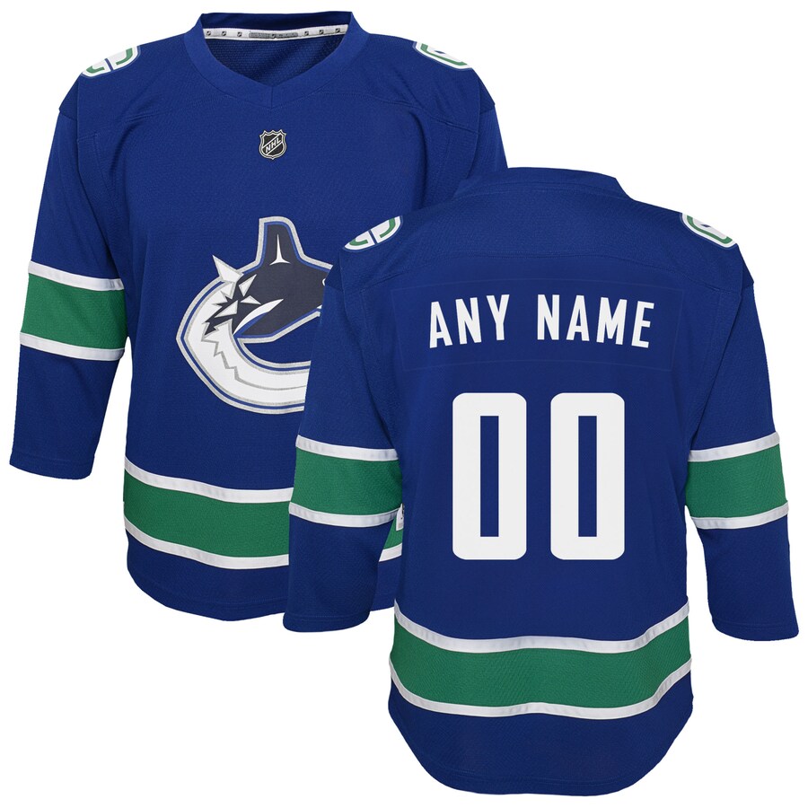 Youth Vancouver Canucks Blue Replica Custom Jersey - ujerseystore