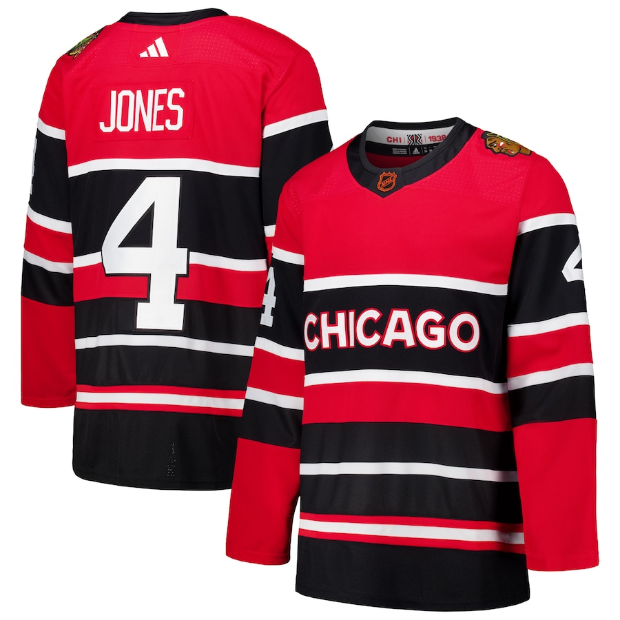 Men's Chicago Blackhawks Seth Jones adidas Red Reverse Retro 2.0 Authentic Player Jersey - ujerseystore