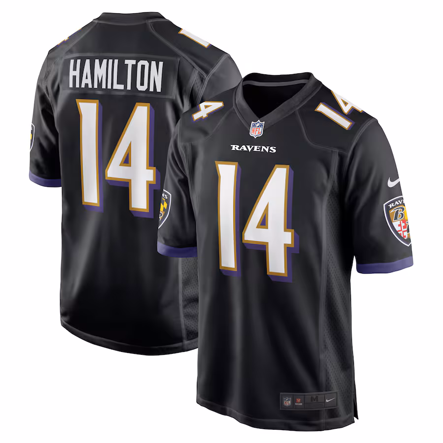 Men's Baltimore Ravens Kyle Hamilton Nike Black Player Game Jersey - ujerseystore