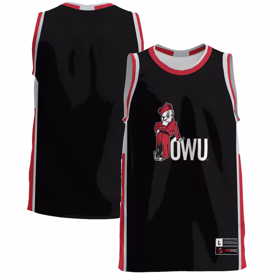 Men's ProSphere Black Ohio Wesleyan Battling Bishops Basketball Jersey - ujerseystore