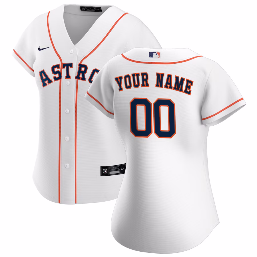 Women's Houston Astros Nike White Home Replica Custom Jersey - ujerseystore