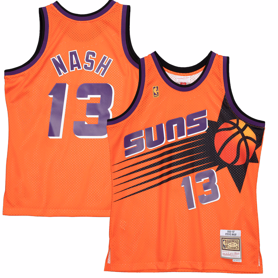 Men's Phoenix Suns Steve Nash Mitchell & Ness Orange 1996-97 Hardwood Classics Reload 2.0 Swingman Jersey - ujerseystore