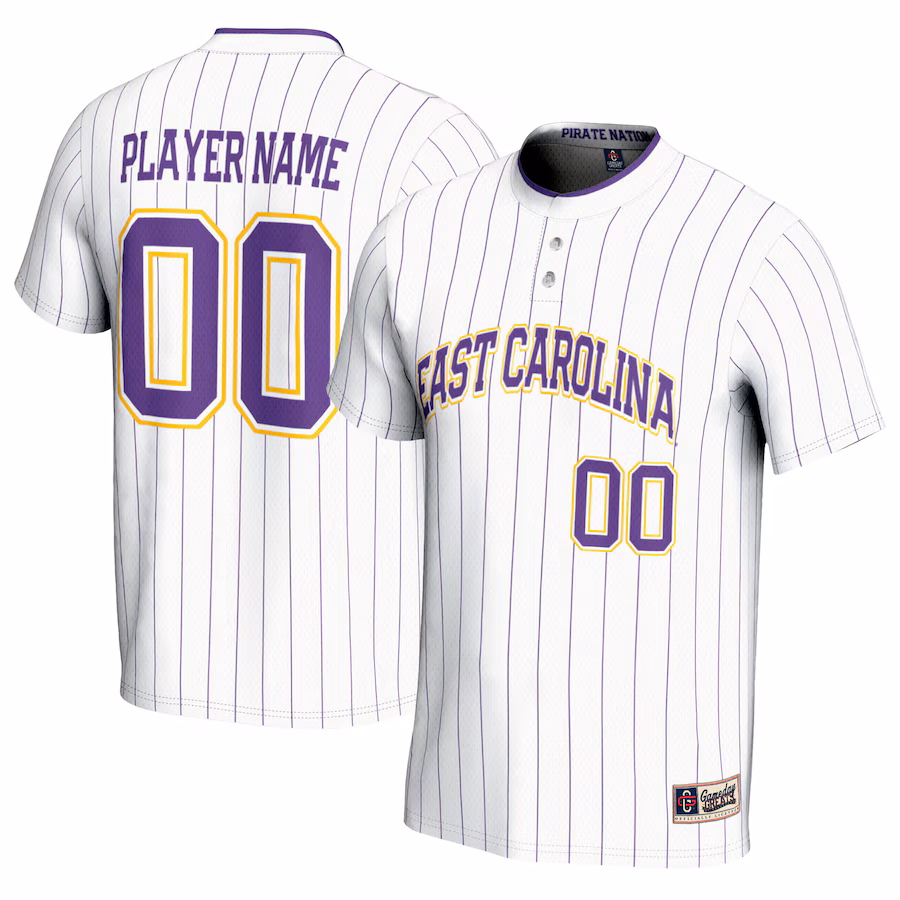 ECU Pirates GameDay Greats Youth NIL Pick-A-Player Lightweight Softball Jersey - White - ujerseystore