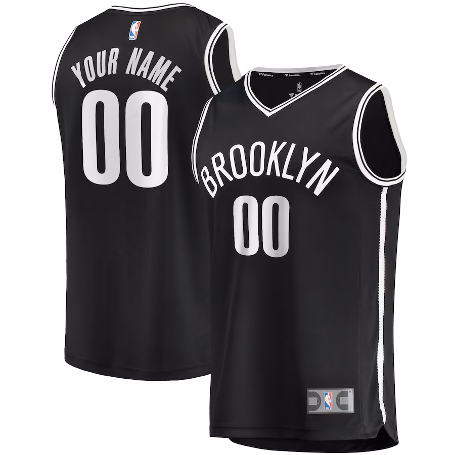 Youth Brooklyn Nets Fanatics Black Fast Break Custom Replica Jersey - Icon Edition - ujerseystore