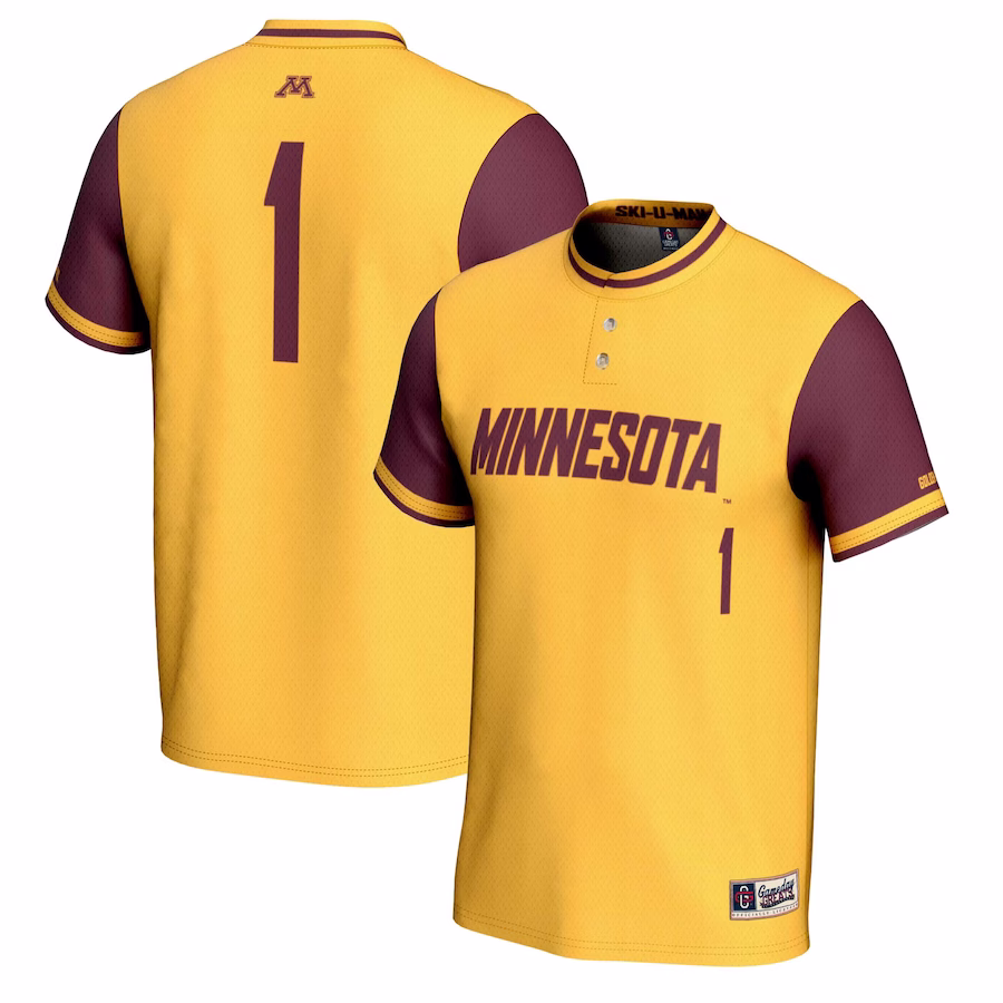 #1 Minnesota Golden Gophers GameDay Greats Unisex Lightweight Softball Jersey - Gold - ujerseystore