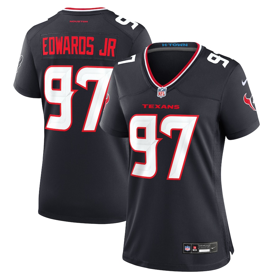 Women's Houston Texans Mario Edwards Jr. Nike Navy Team Game Jersey - ujerseystore