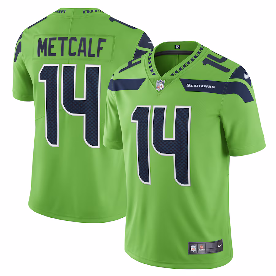 Men's Seattle Seahawks DK Metcalf Nike Neon Green Vapor Limited Player Jersey - ujerseystore
