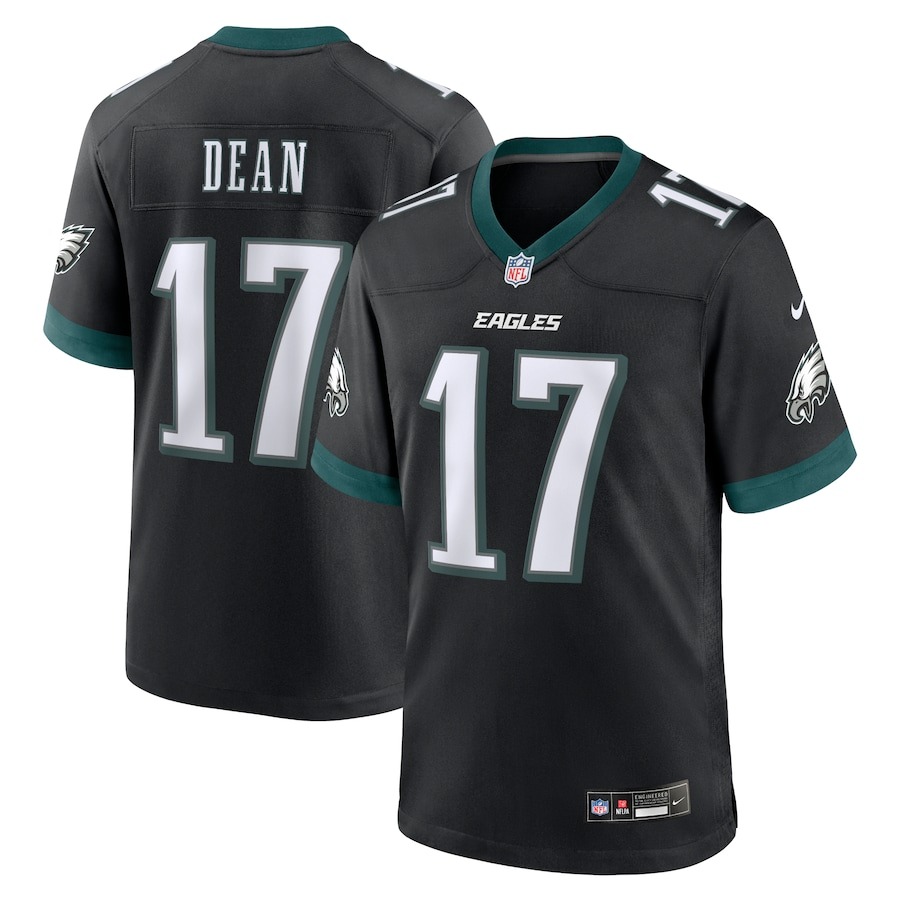 Men's Philadelphia Eagles Nakobe Dean Nike Black Alternate Game Jersey - ujerseystore