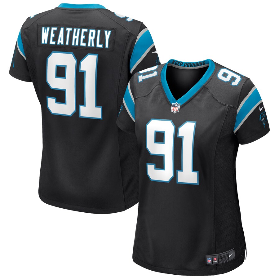 Women's Carolina Panthers Stephen Weatherly Nike Black Game Jersey - ujerseystore