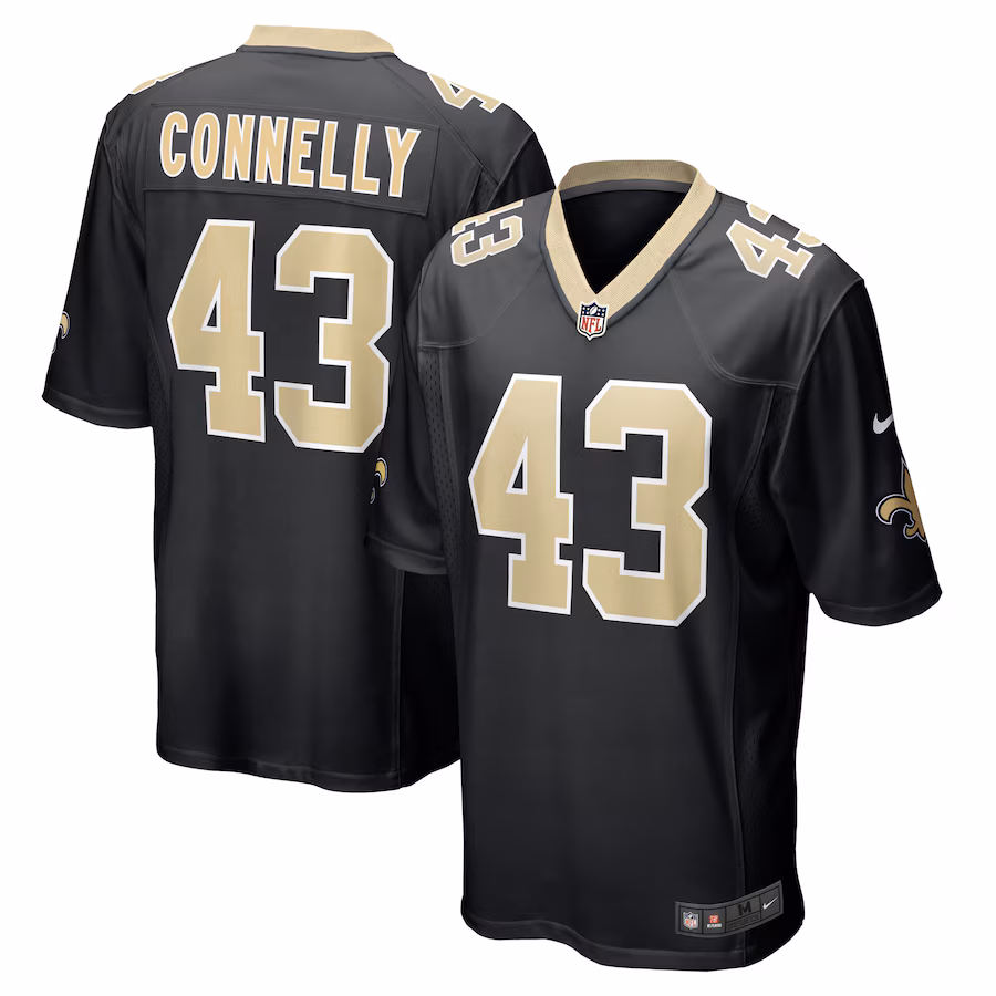 Men's New Orleans Saints Ryan Connelly Nike  Black Team Game Jersey - ujerseystore
