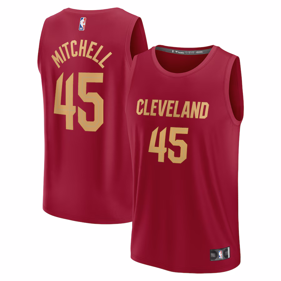 Men's Cleveland Cavaliers Donovan Mitchell Fanatics Wine Fast Break Replica Jersey - Icon Edition - ujerseystore
